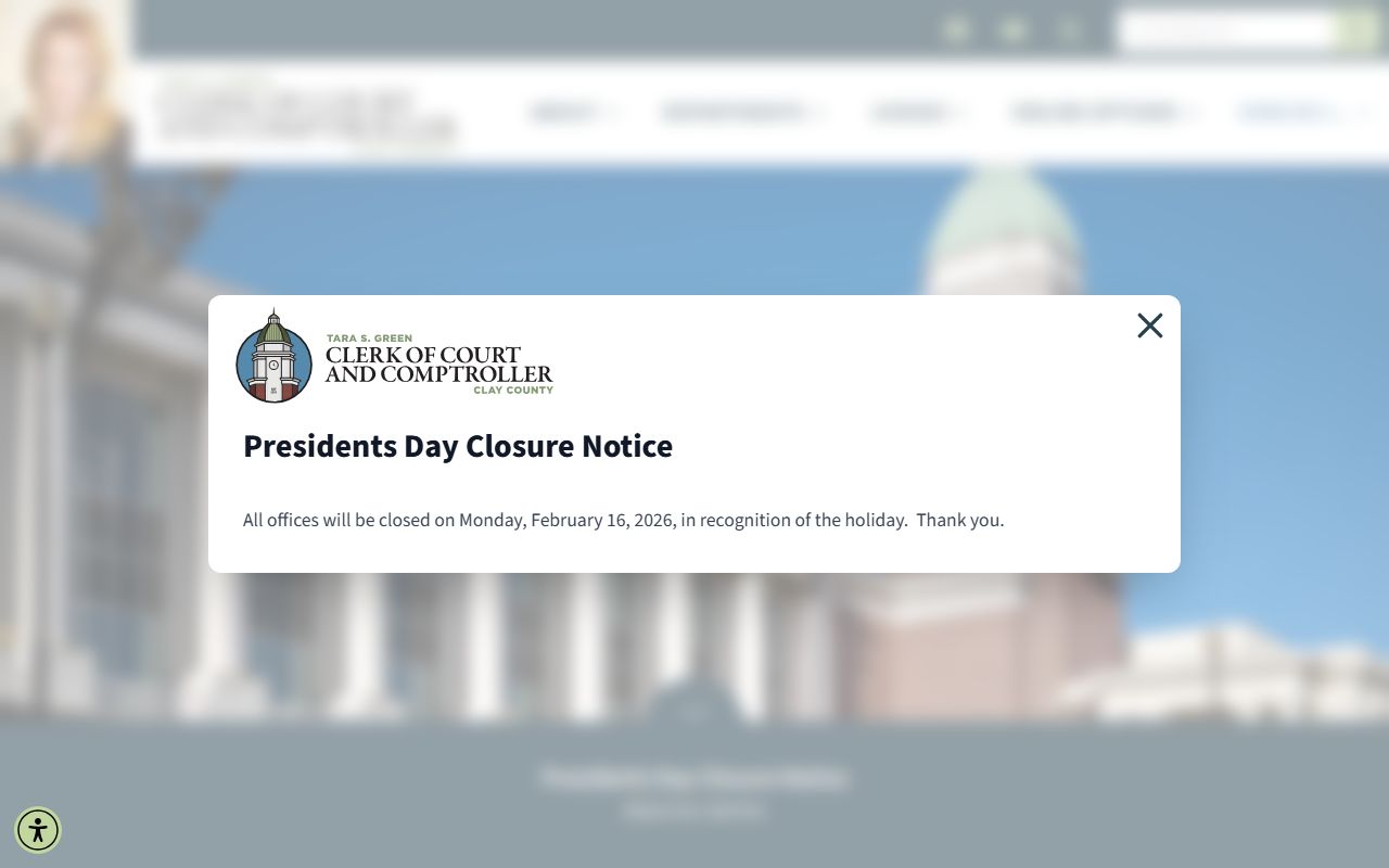 Clay County deed records office page