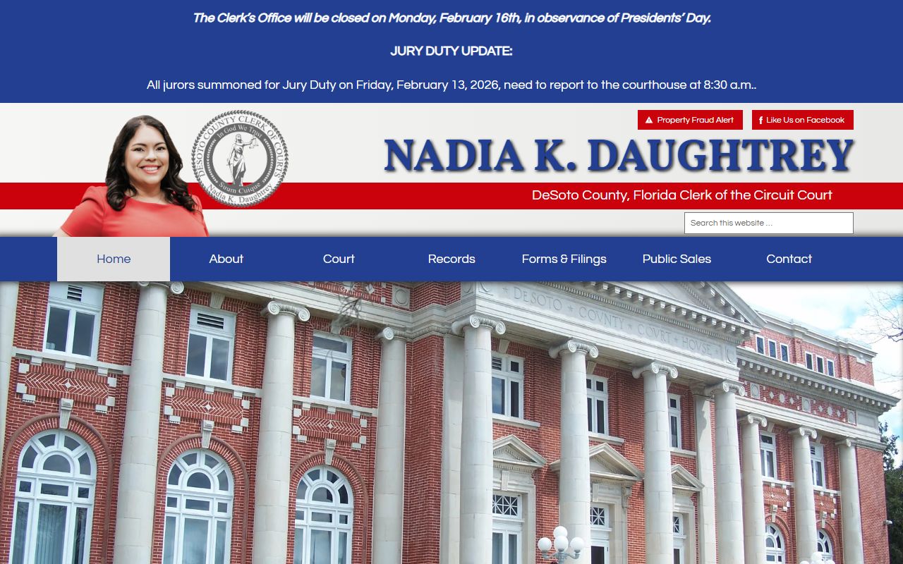 DeSoto County deed records office page