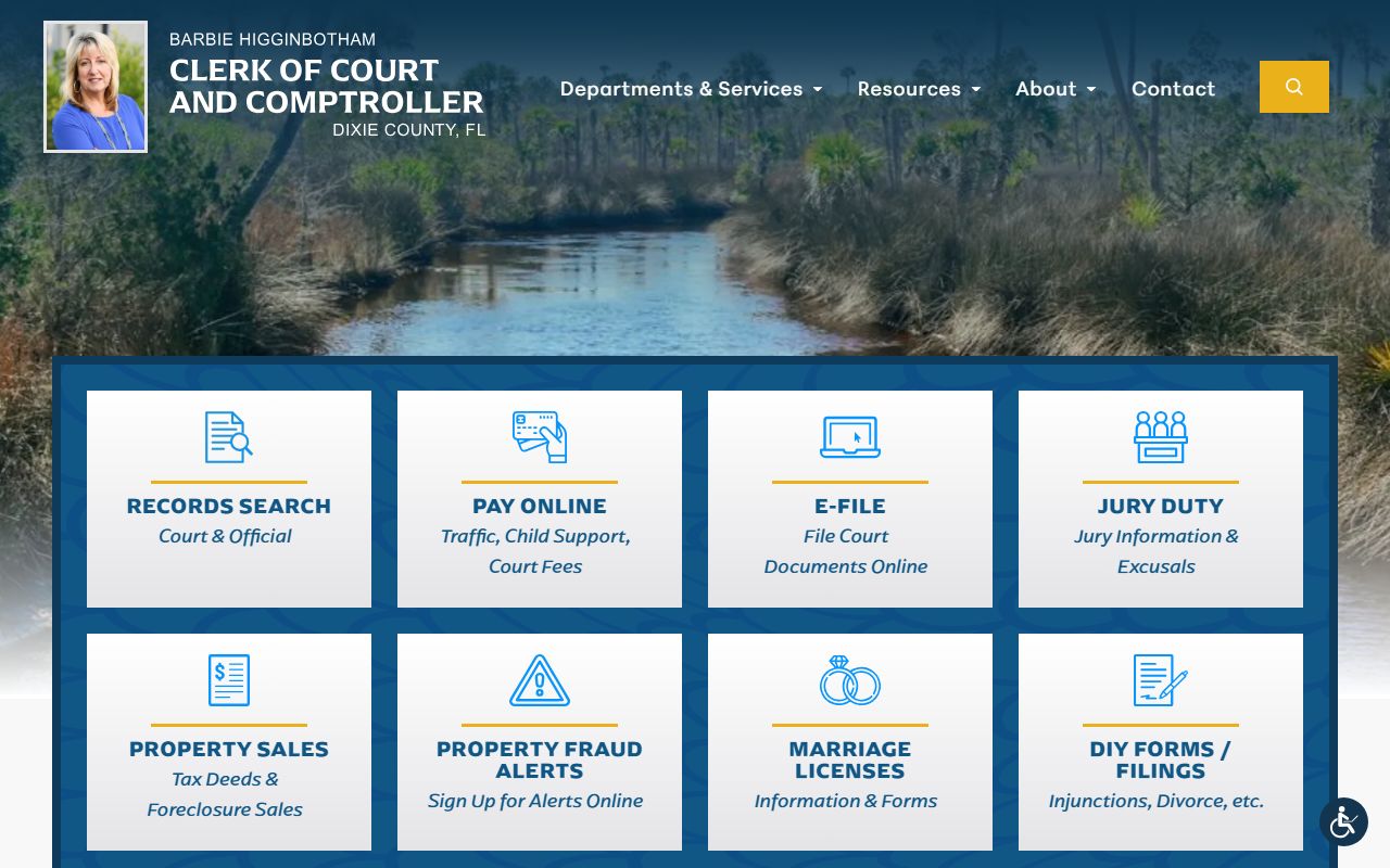 Dixie County deed records office page