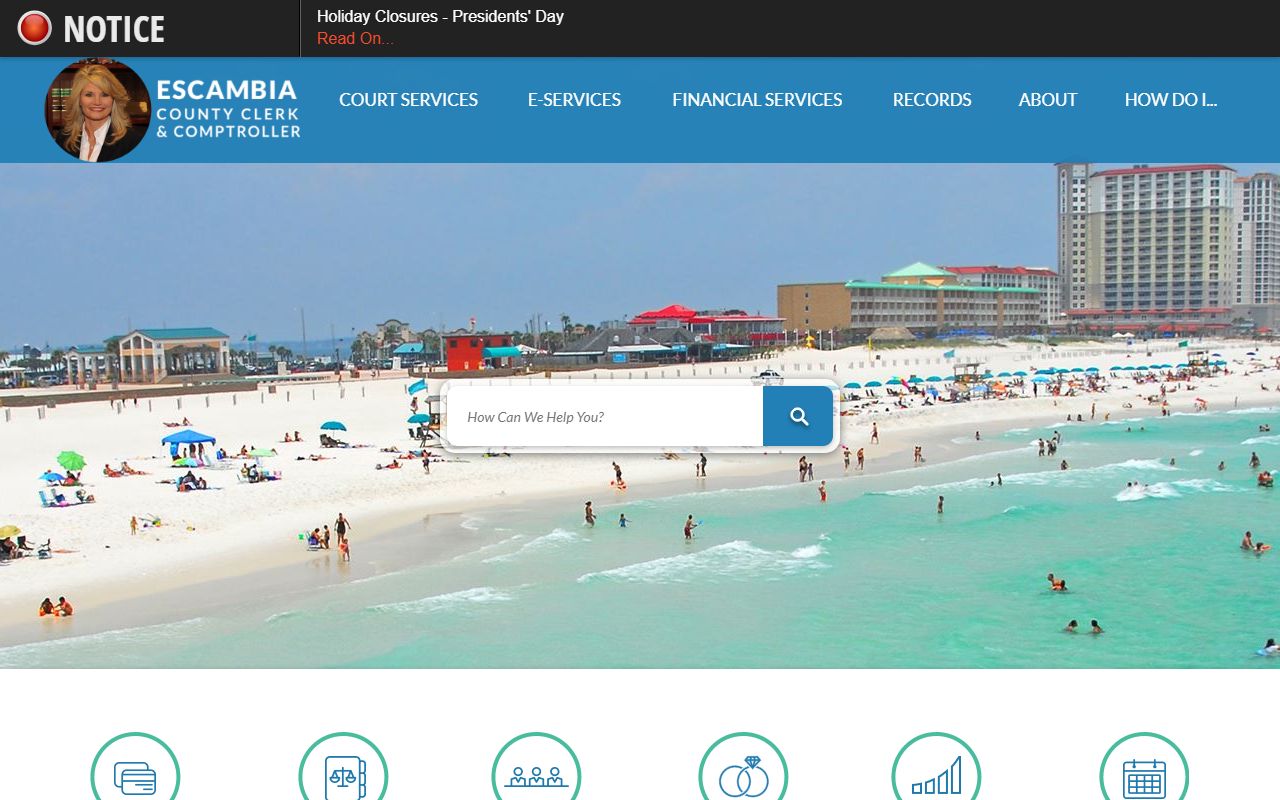 Escambia County deed records office page