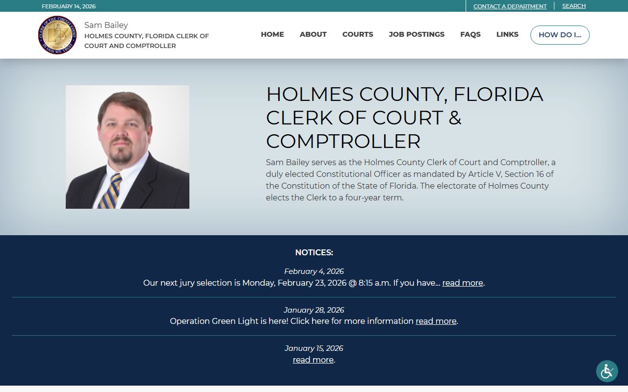 Holmes County deed records office page