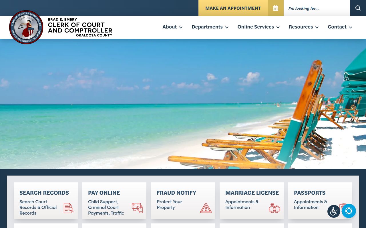 Okaloosa County deed records office page