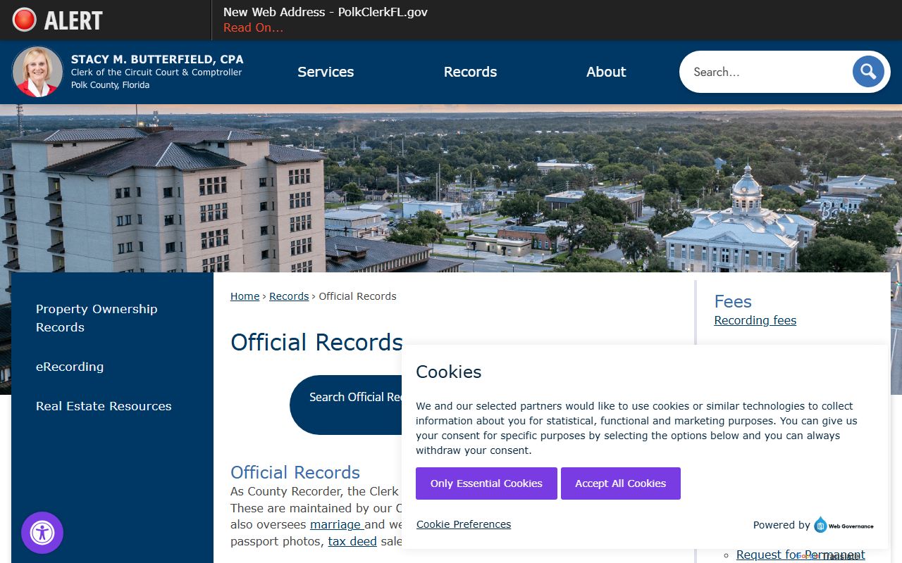 Polk County deed records office page