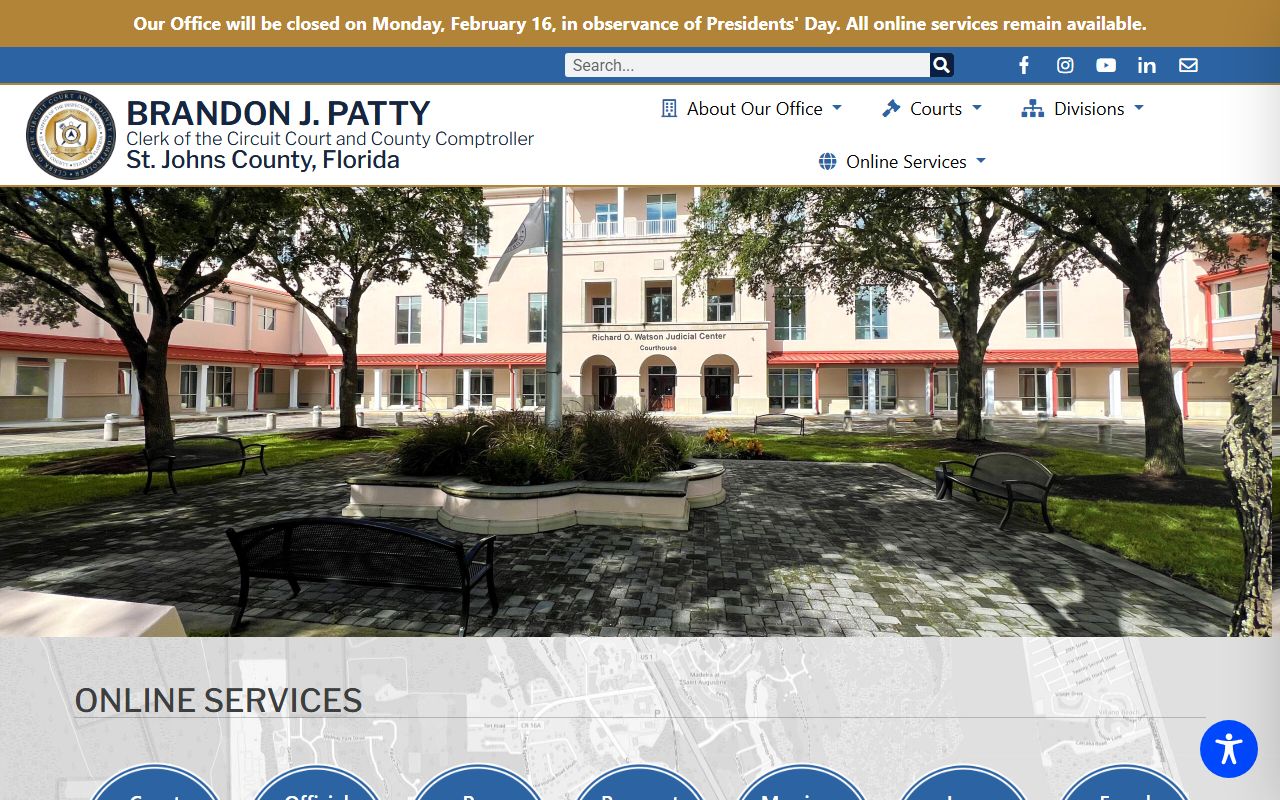St. Johns County deed records office page