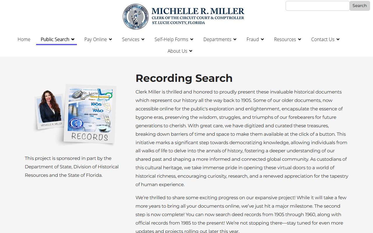 St. Lucie County deed records office page