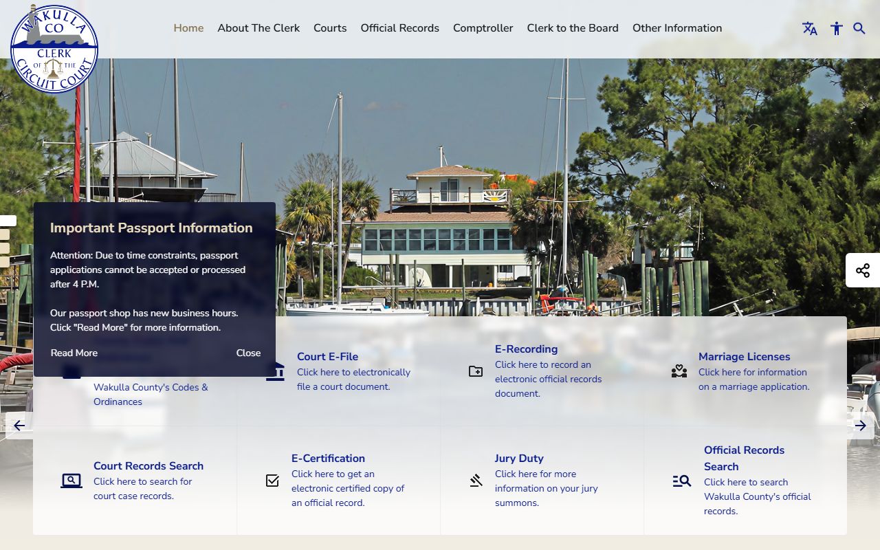 Wakulla County deed records office page